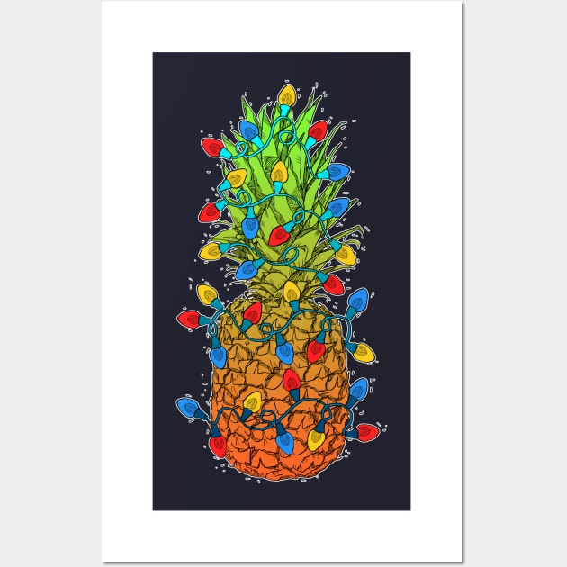 Pineapple Christmas Wall Art by Topotopo